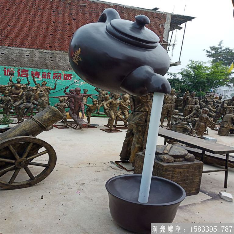 茶园玻璃钢悬浮天壶,茶社天壶厂家供应 (2)